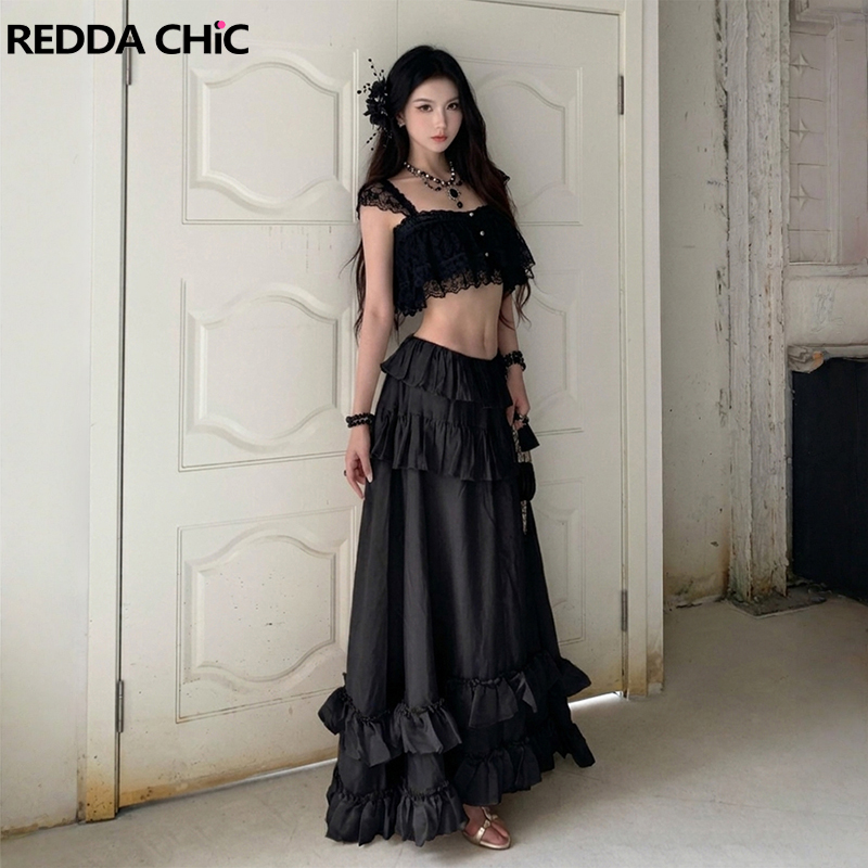Summer Clothing Model - REDDACHiC Women Ruffled Top Skirt Matching