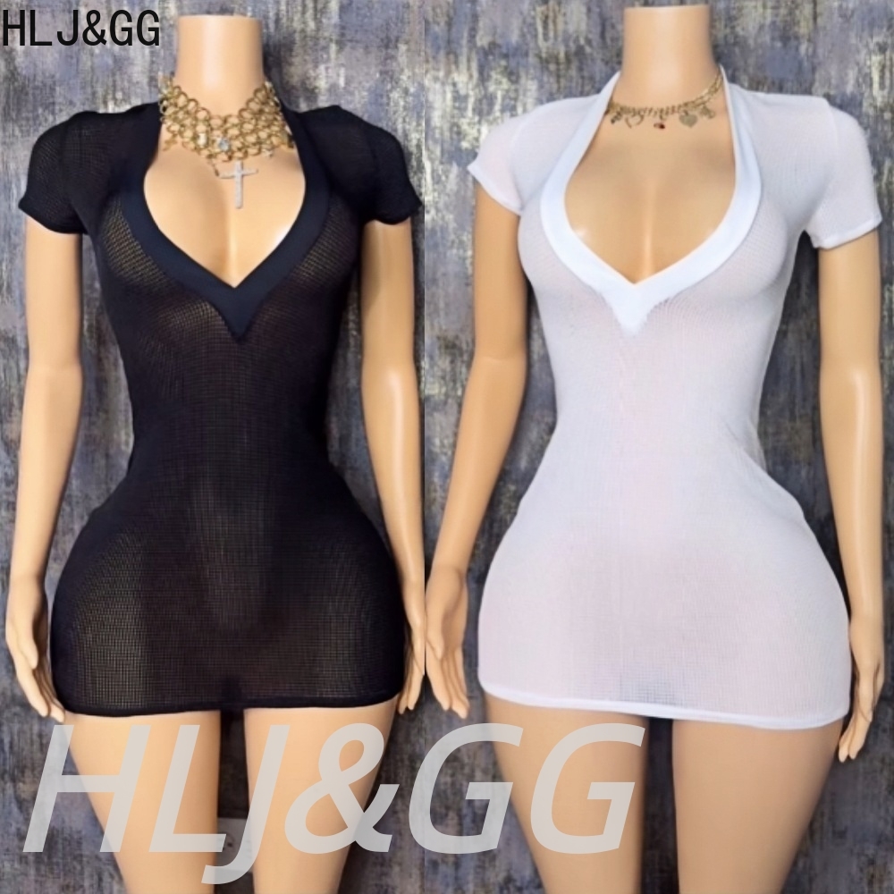 Summer Clothing H&M - HLJ&GG Summer Mesh See Though Bodycon