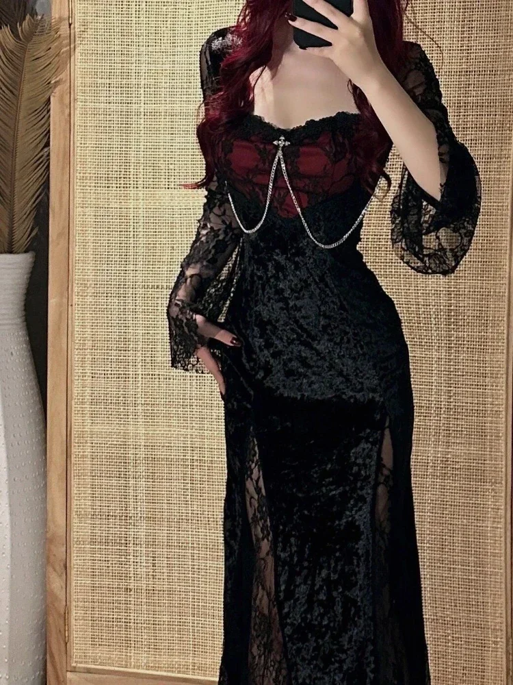 Summer Clothing H&M - Summer Gothic Grunge Y2k Lace Dress