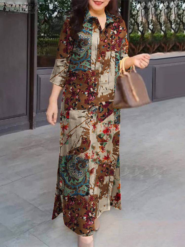 Summer Clothing For Older Women - ZANZEA Women Auutmn Dresses Vintage Spring