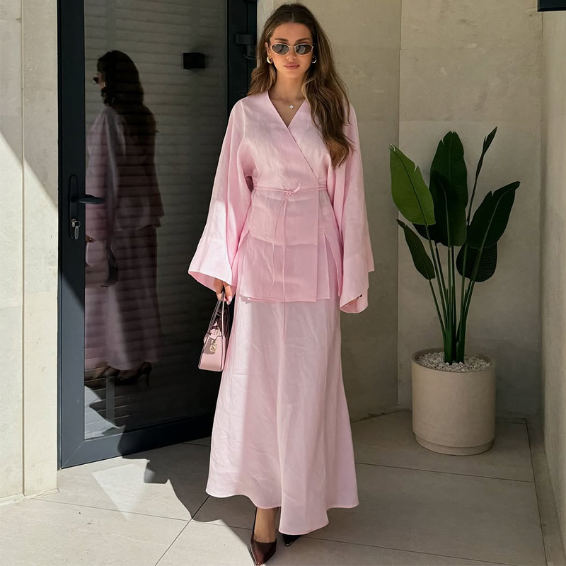 Summer Clothing For Older Women - Two Pieces Women Dress Sets Solid