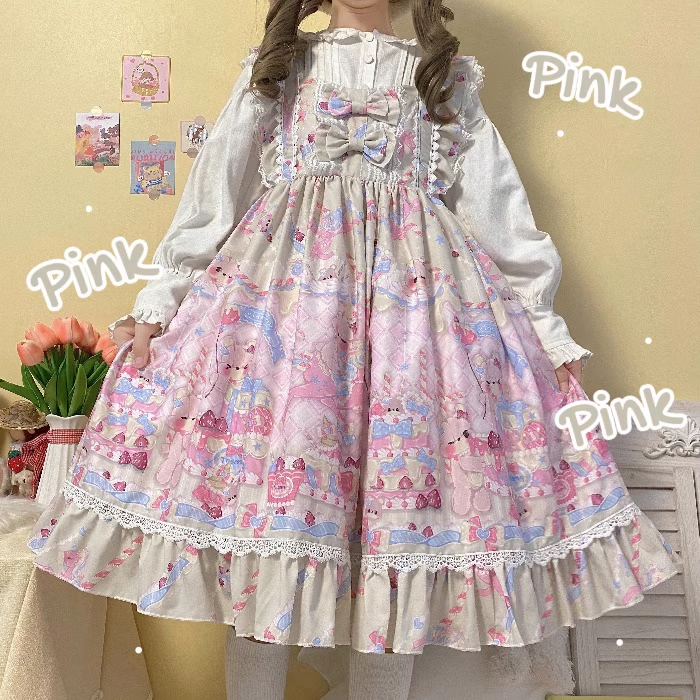Kawaii Lolita Dress Strap JSK  - Summer Victorian Clothing ulasan dan harga