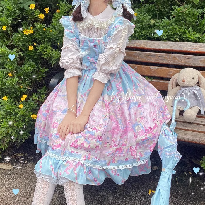 Kawaii Lolita Dress Strap JSK  - Summer Victorian Clothing ulasan dan harga