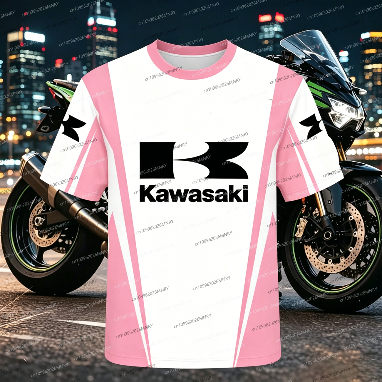 Men Oversized t-shirt Kawasaki - Summer Clothing Motorcycle ulasan dan harga