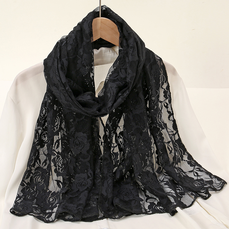 Lace Rose Scarf Long Towel Mus - Summer Clothing Hijab ulasan dan harga