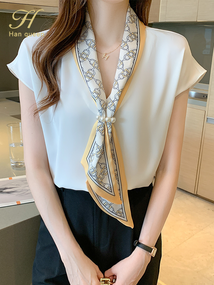 Lace-Up Tops Casual Korean OL  - Summer Clothing H&M ulasan dan harga