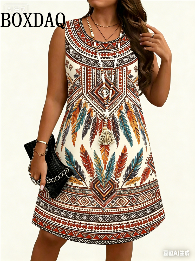 Ethnic Style Flowers 3D Print  - Summer Clothing Vintage ulasan dan harga