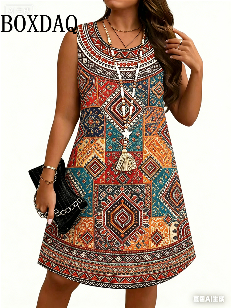 Ethnic Style Flowers 3D Print  - Summer Clothing Vintage ulasan dan harga