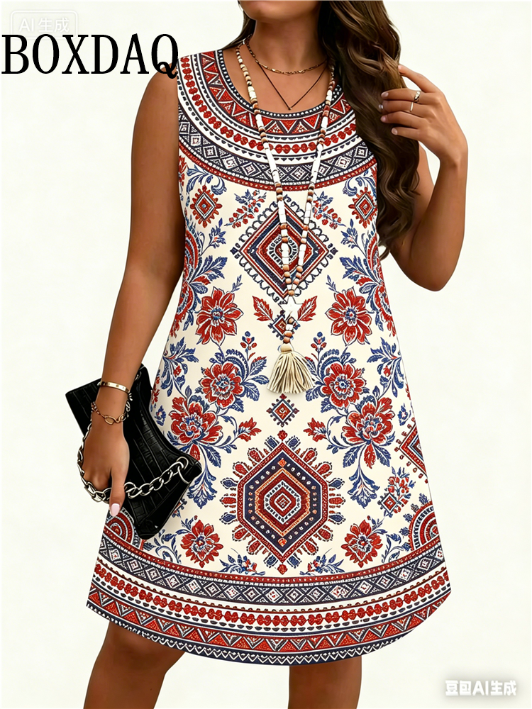 Ethnic Style Flowers 3D Print  - Summer Clothing Vintage ulasan dan harga