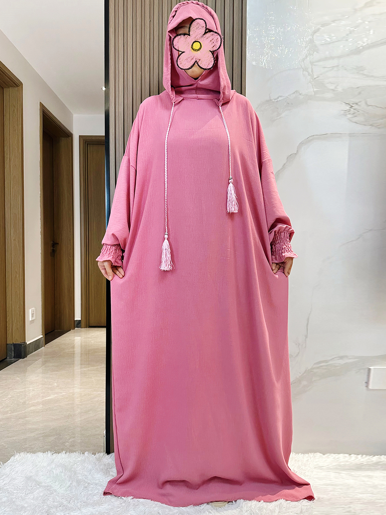 Muslim Abaya Long Sleeve 2 Hat - Summer Clothing Hijab ulasan dan harga