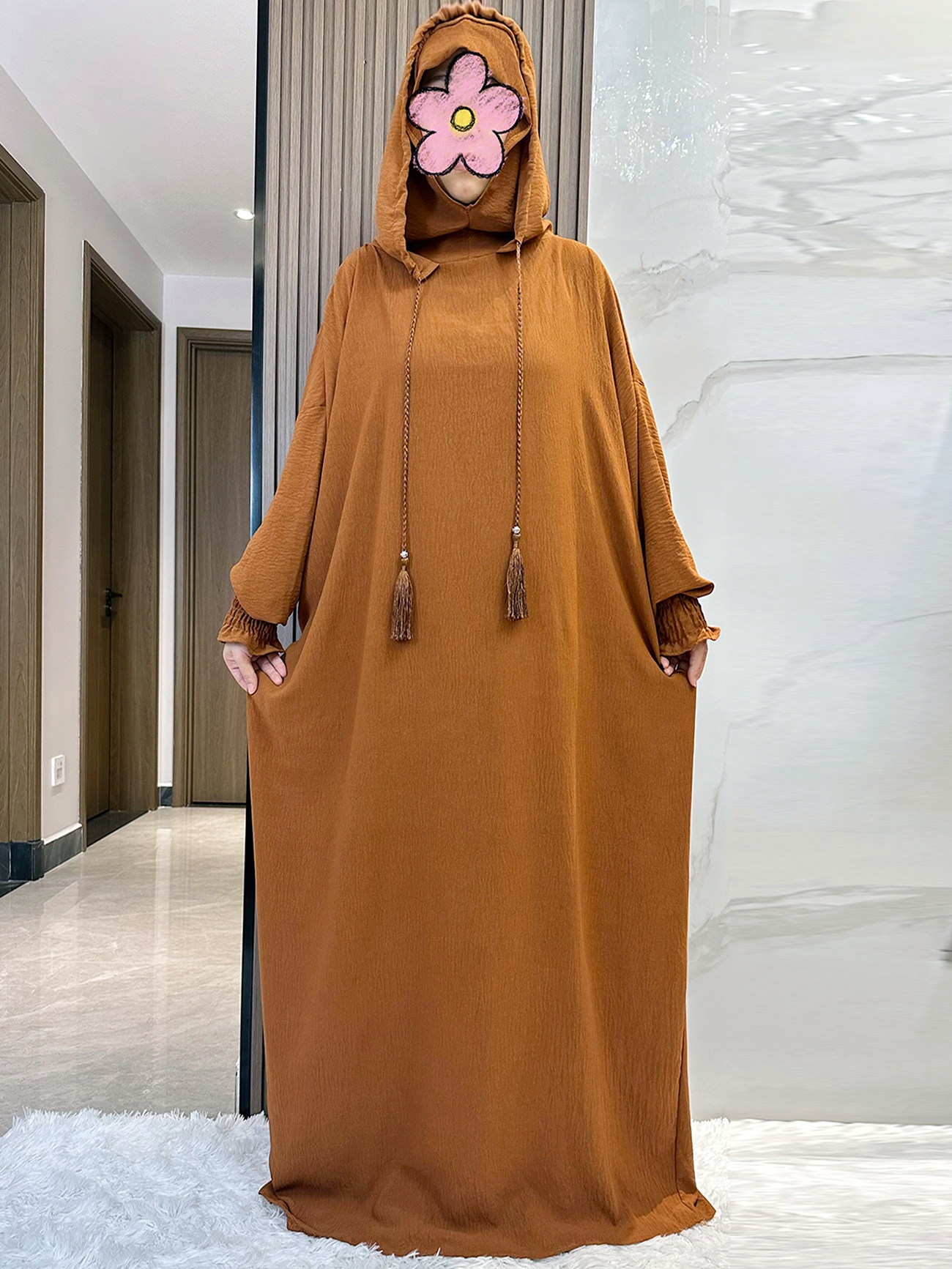 Muslim Abaya Long Sleeve 2 Hat - Summer Clothing Hijab ulasan dan harga