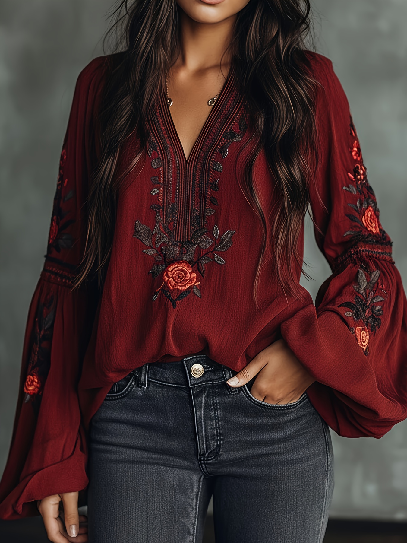 Women‘s Spring Blouse Retro Em - Summer Clothing Office ulasan dan harga