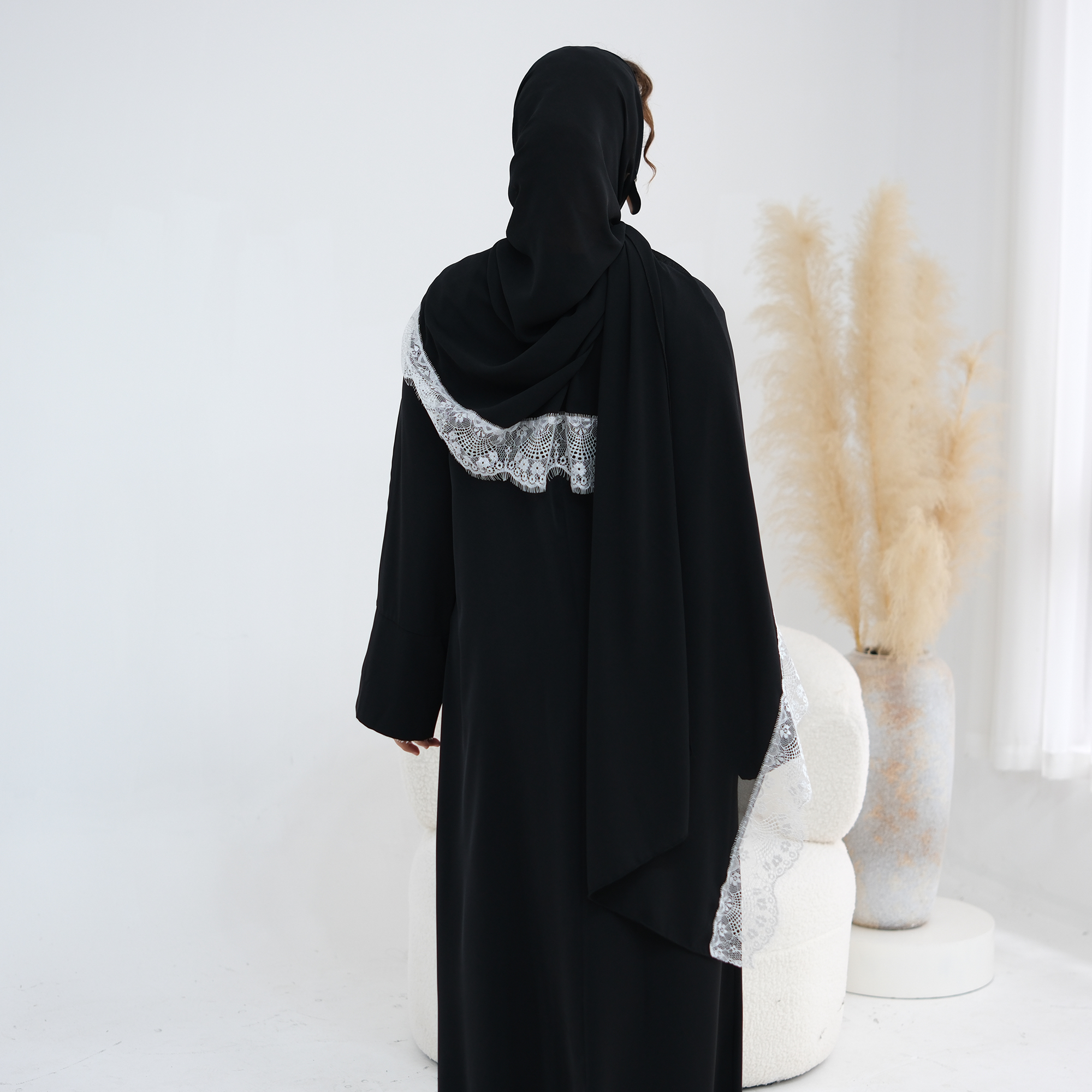 Delicate Lace Trim Regular-Fit - Summer Clothing Hijab ulasan dan harga