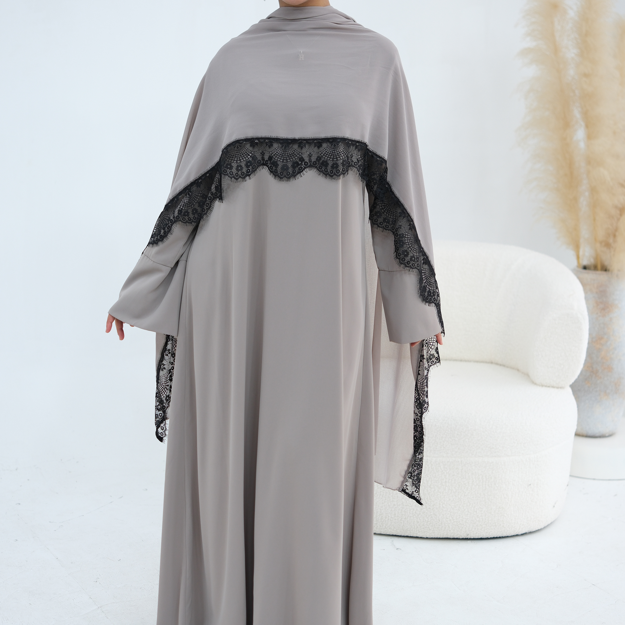 Delicate Lace Trim Regular-Fit - Summer Clothing Hijab ulasan dan harga