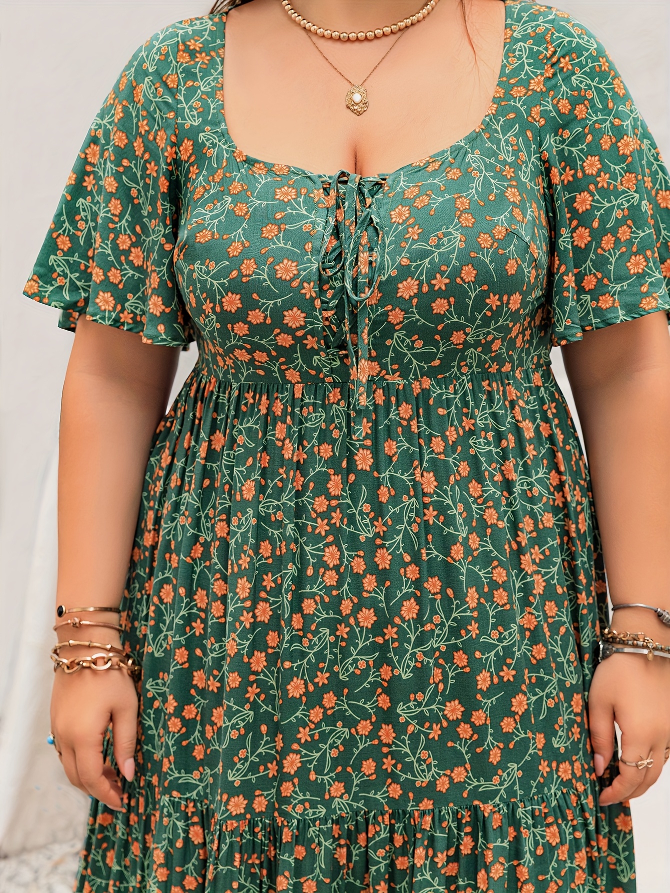 Plus Size Bohemian Long Dress  - Summer Clothing For Older Women ulasan dan harga