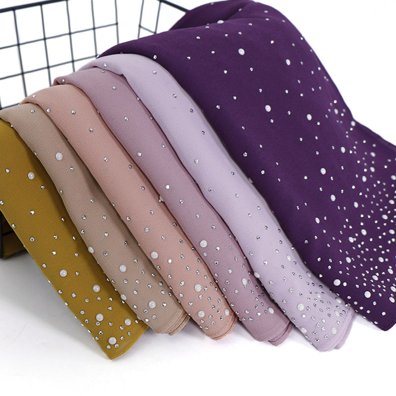 New Plain Diamond Beads Bubble - Summer Clothing Hijab ulasan dan harga