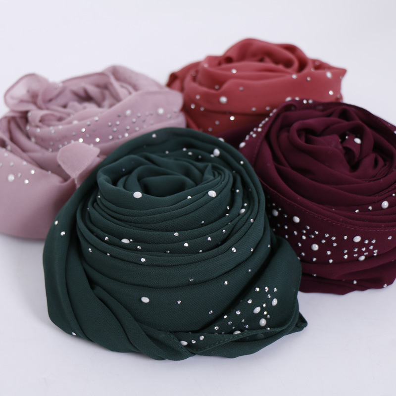 New Plain Diamond Beads Bubble - Summer Clothing Hijab ulasan dan harga