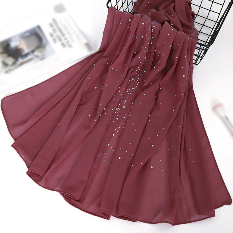New Plain Diamond Beads Bubble - Summer Clothing Hijab ulasan dan harga