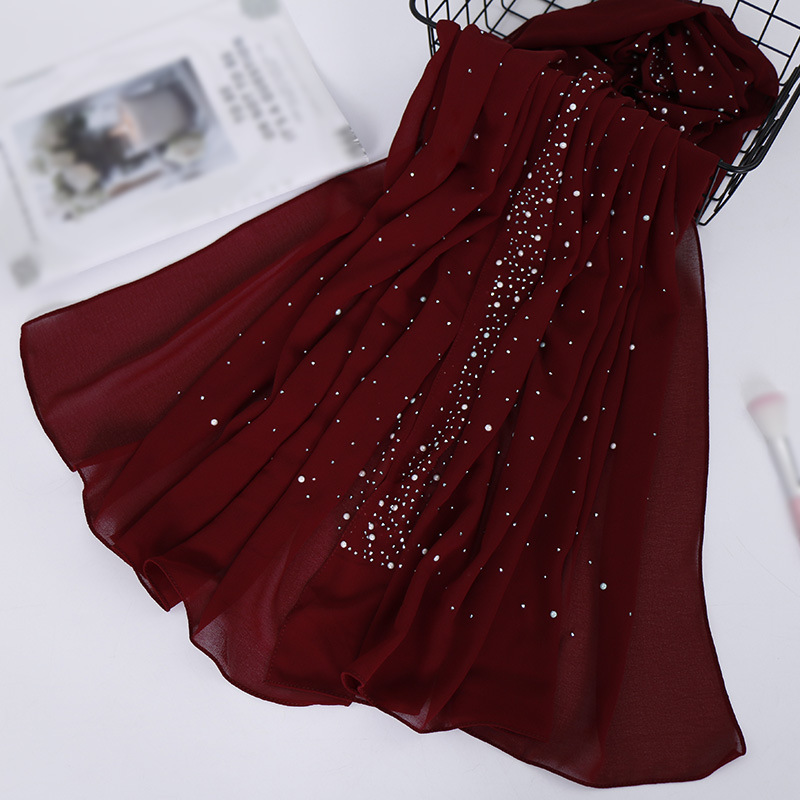 New Plain Diamond Beads Bubble - Summer Clothing Hijab ulasan dan harga