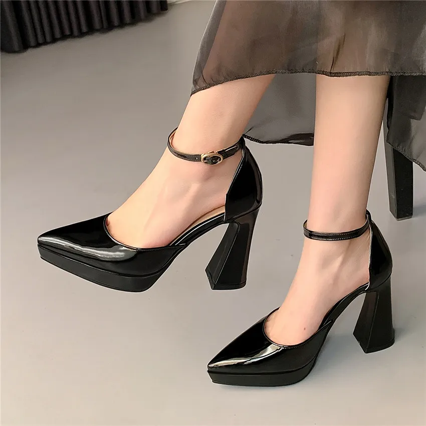 Red Black Patent Leather Platf - Summer Clothing Office ulasan dan harga