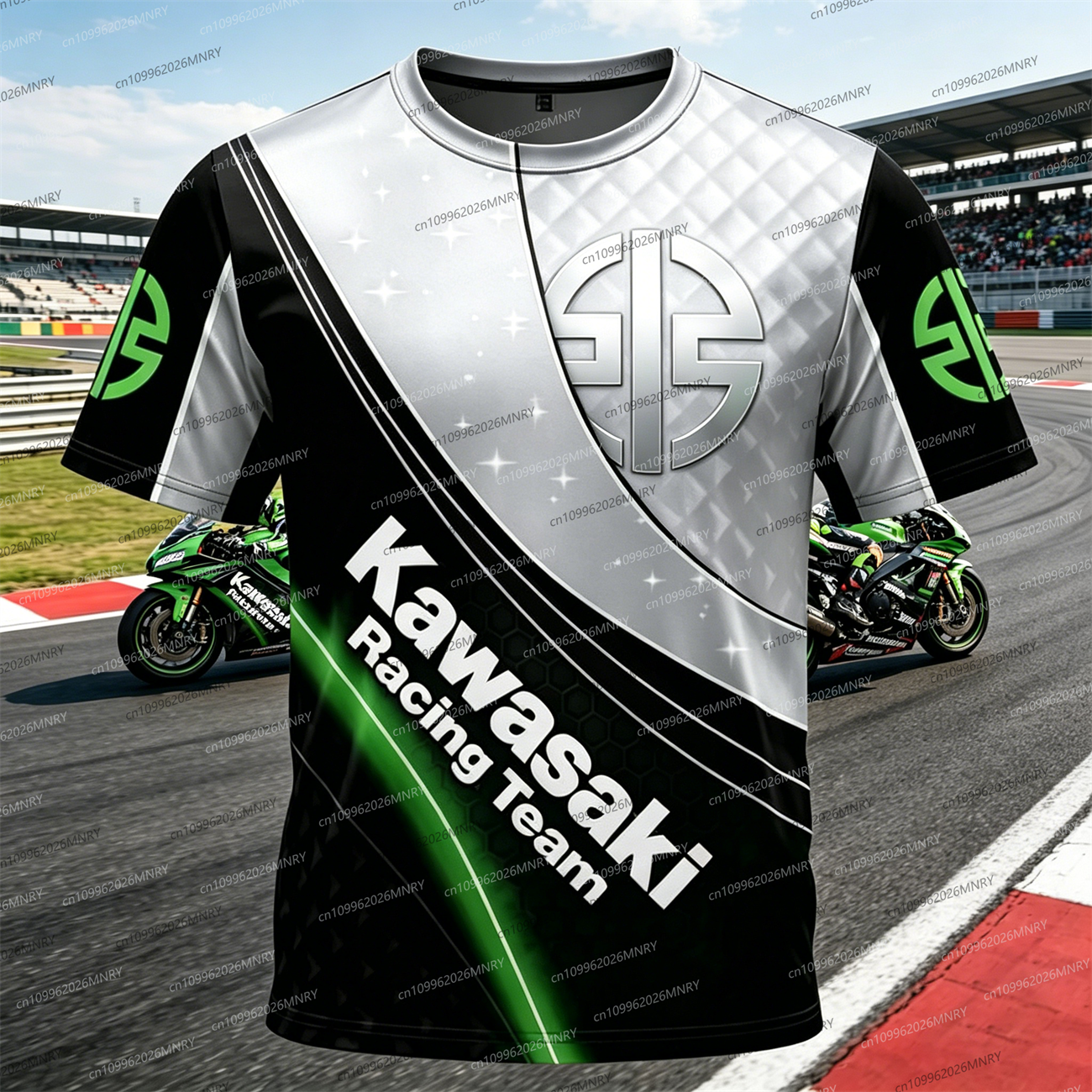 Men Oversized t-shirt Kawasaki - Summer Clothing Motorcycle ulasan dan harga