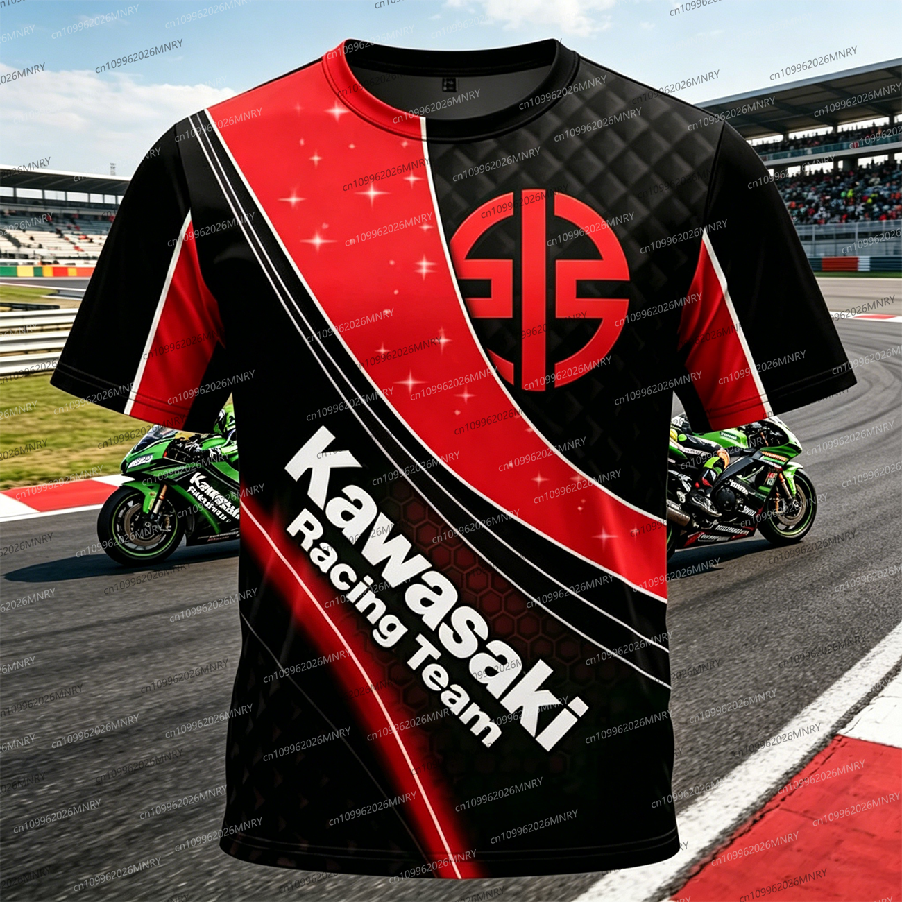 Men Oversized t-shirt Kawasaki - Summer Clothing Motorcycle ulasan dan harga