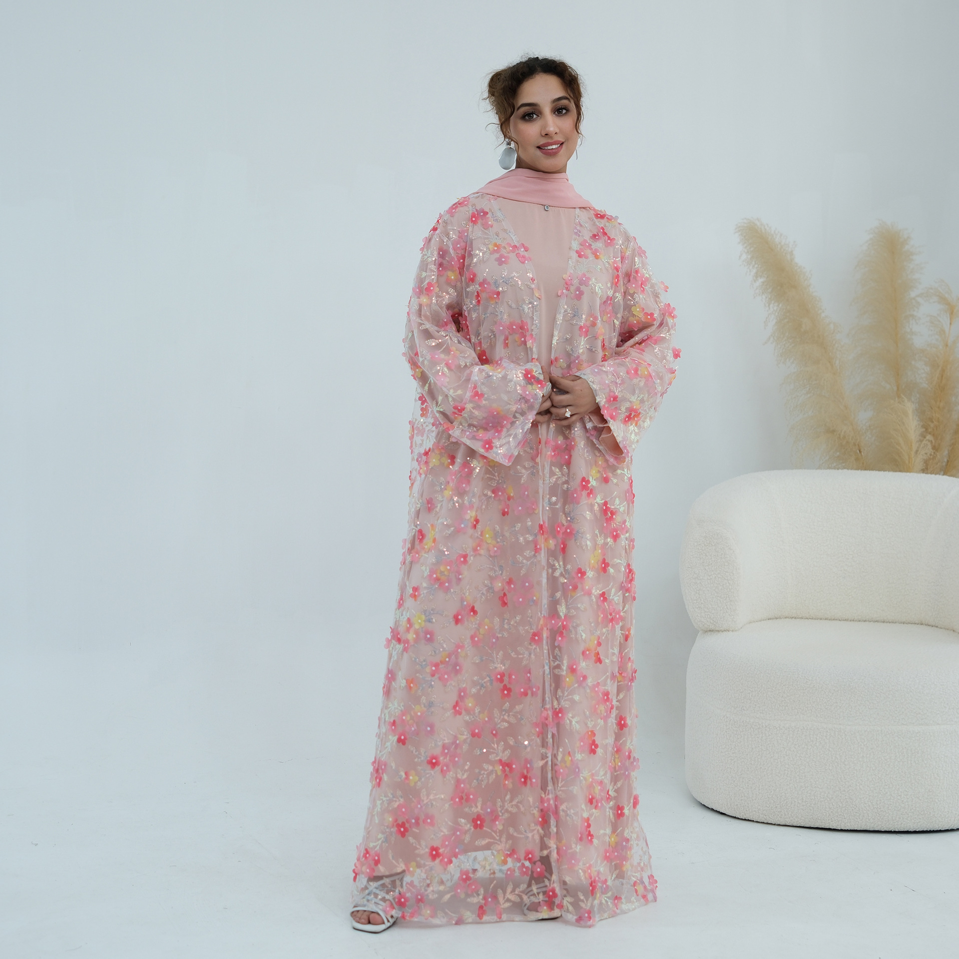 2026 Luxury Abaya EID 3D Flora - Summer Clothing Hijab ulasan dan harga