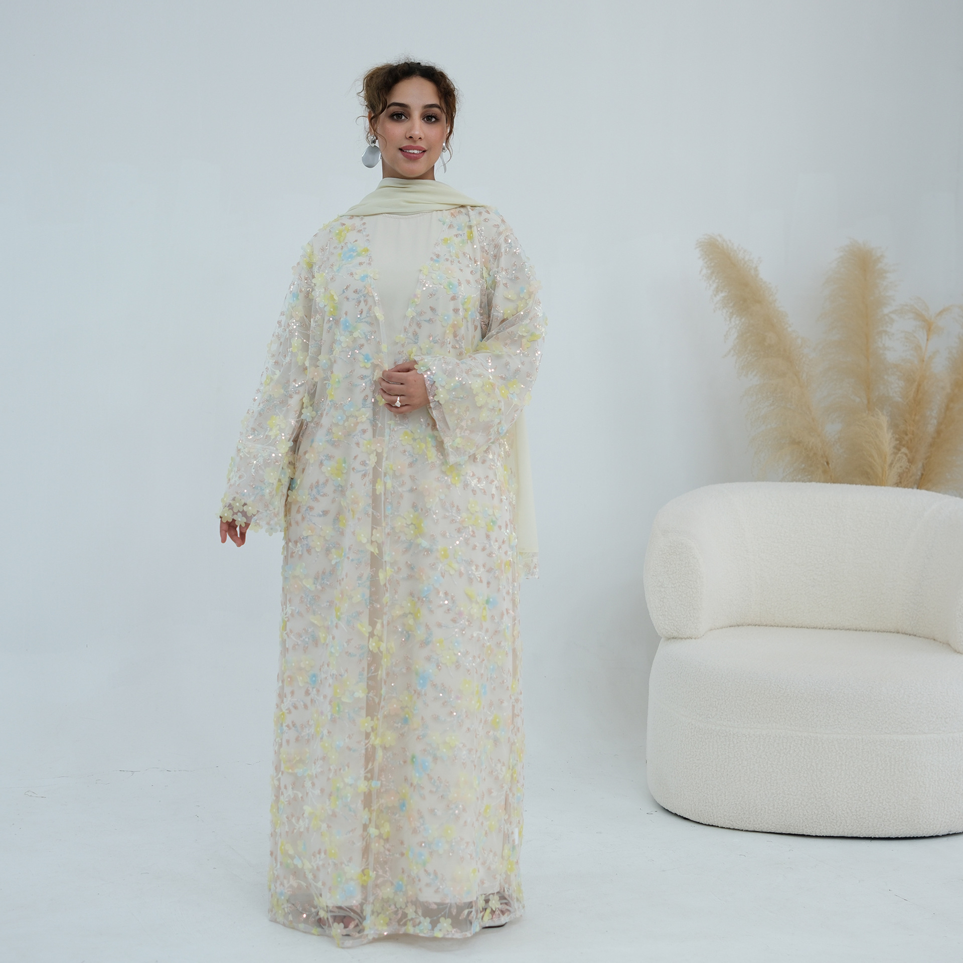 2026 Luxury Abaya EID 3D Flora - Summer Clothing Hijab ulasan dan harga