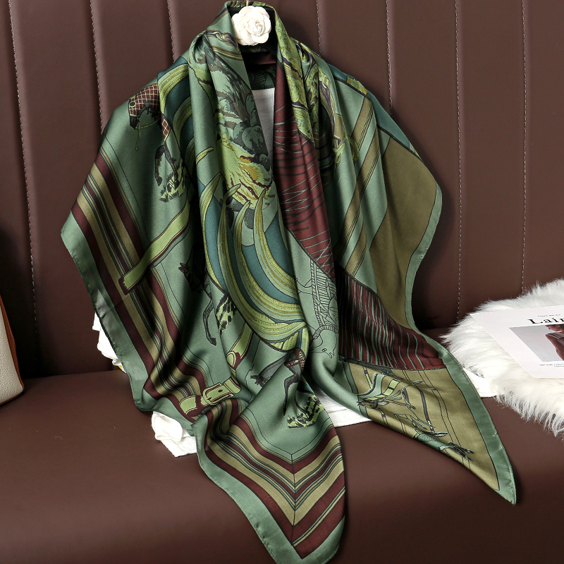110cm Large Shawl Silk Square  - Summer Clothing Hijab ulasan dan harga
