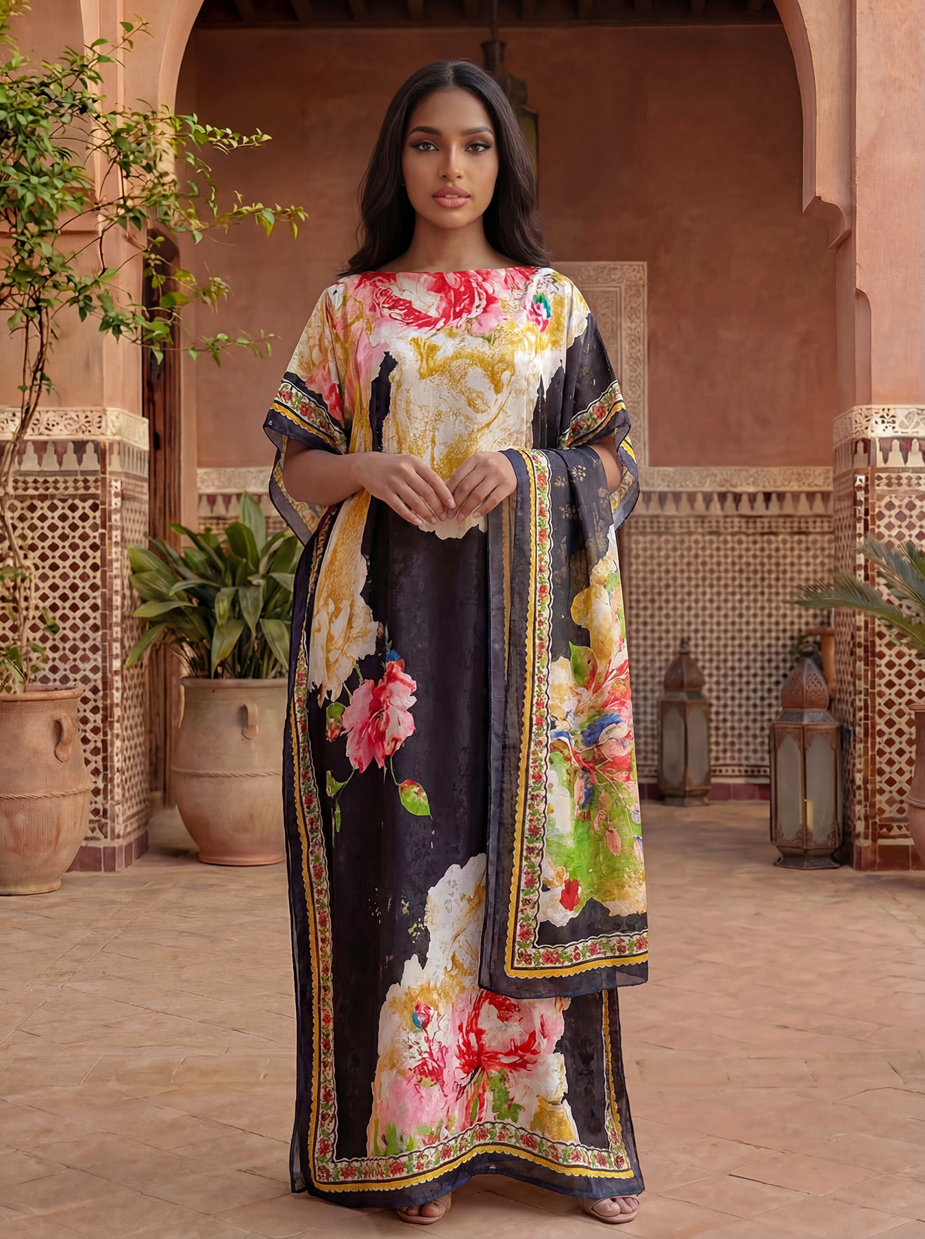 Women's Long Shawl Dubai Fashi - Summer Clothing For Older Women ulasan dan harga