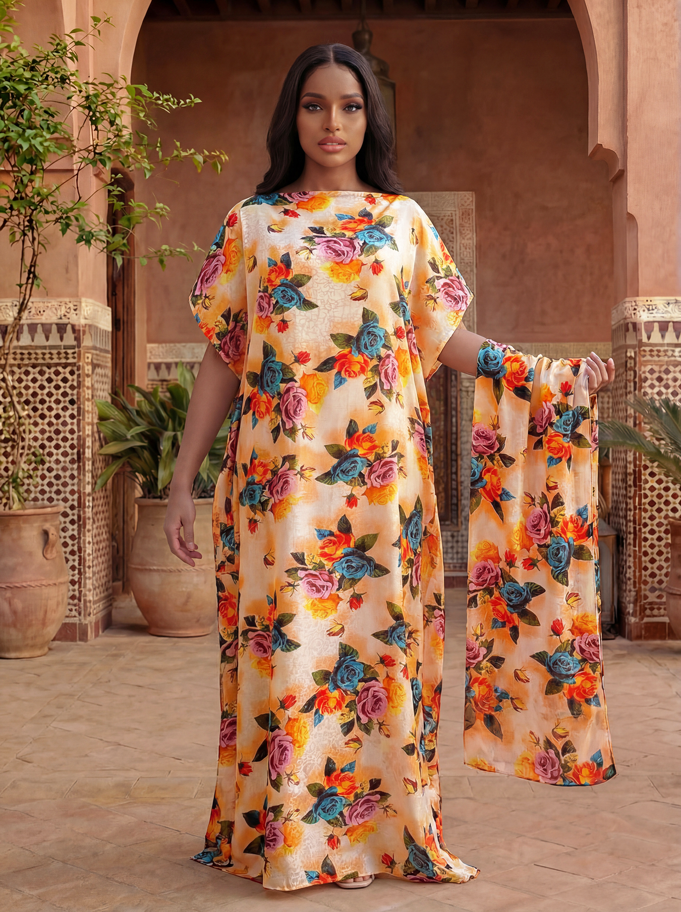 Women's Long Shawl Dubai Fashi - Summer Clothing For Older Women ulasan dan harga