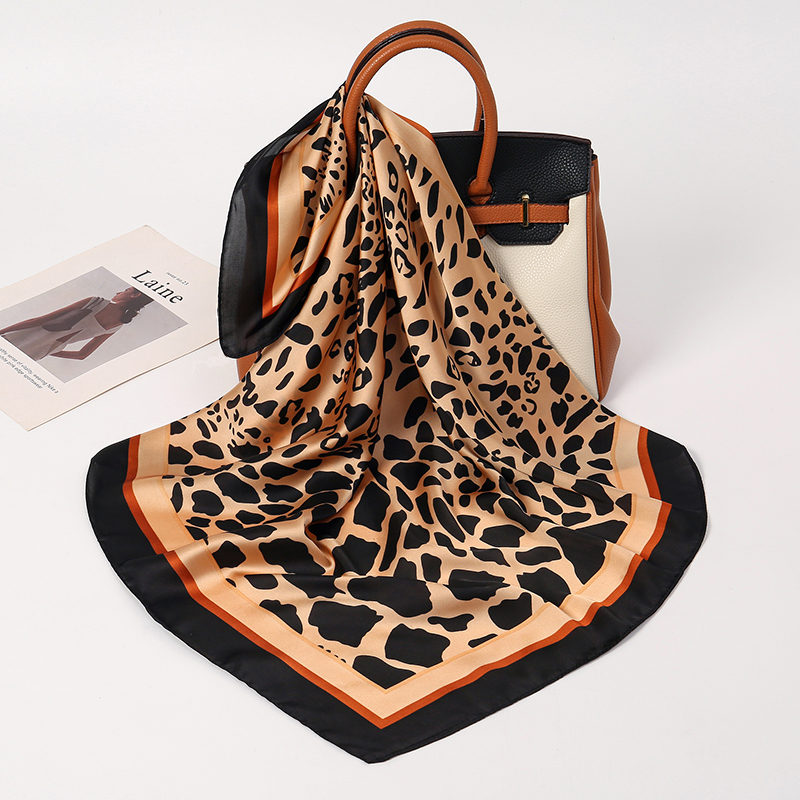 70*70cm Silk Scarf Women leopa - Summer Clothing Hijab ulasan dan harga