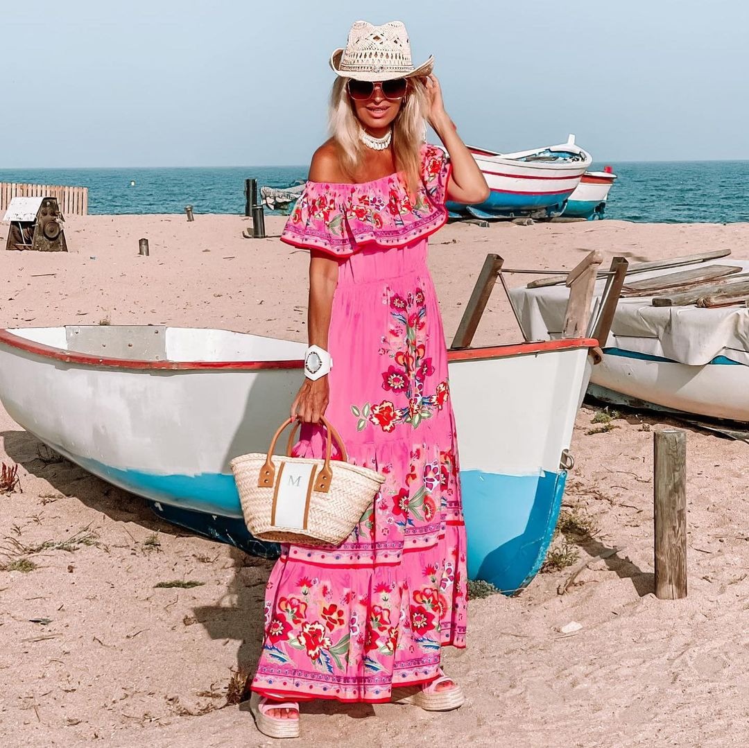 Amazon Off-shoulder Printing L - Zara Summer Clothing For Women ulasan dan harga