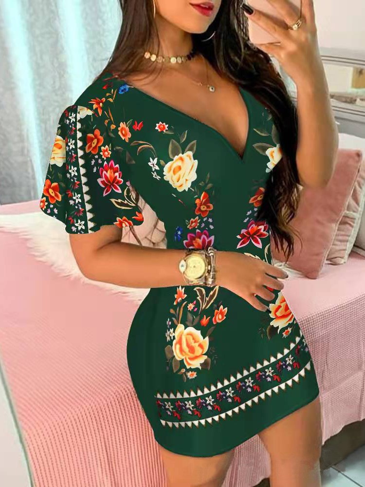 Summer Elegant Floral Print Bo - Zara Summer Clothing For Women ulasan dan harga