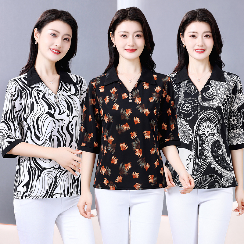 Contrast Geometric Texture Tee - Summer 2025 Clothing Essentials ulasan dan harga