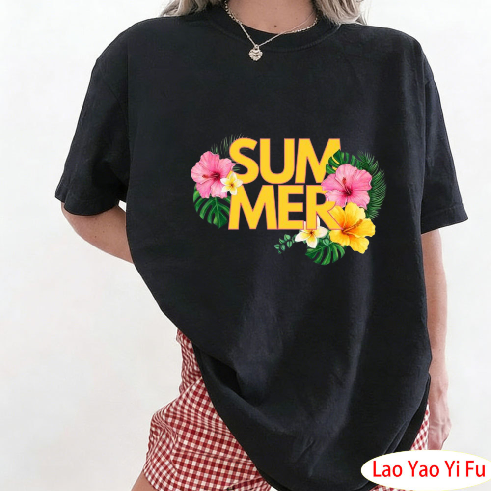 Summer Tropical Floral T-Shirt - Summer Clothing Resort ulasan dan harga