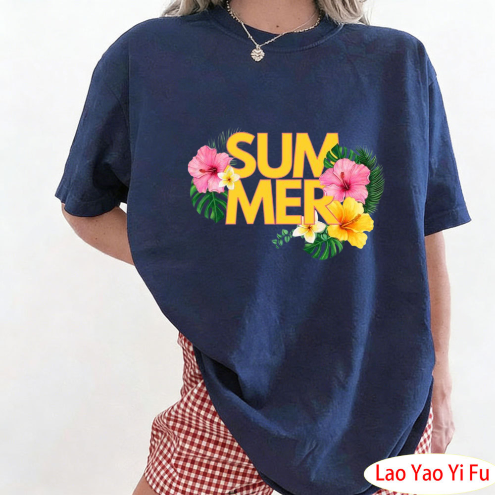 Summer Tropical Floral T-Shirt - Summer Clothing Resort ulasan dan harga