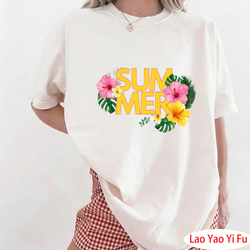 Summer Tropical Floral T-Shirt - Summer Clothing Resort ulasan dan harga