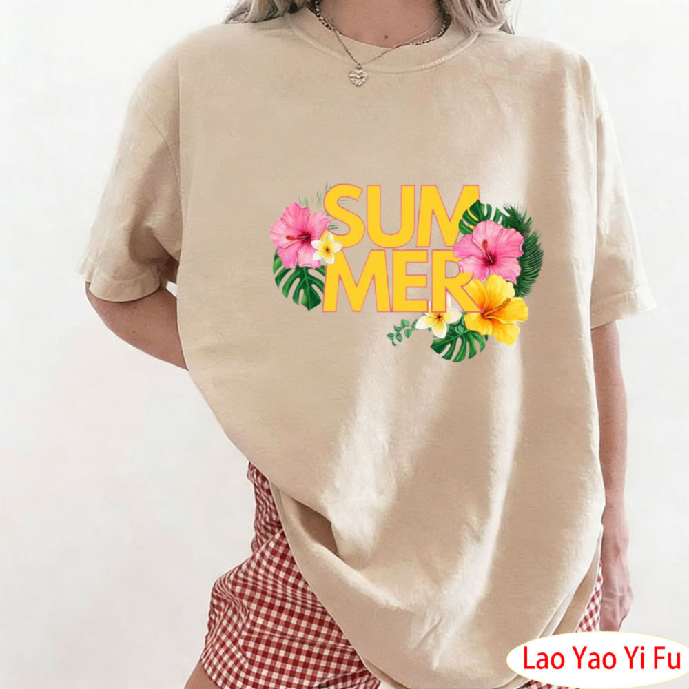 Summer Tropical Floral T-Shirt - Summer Clothing Resort ulasan dan harga