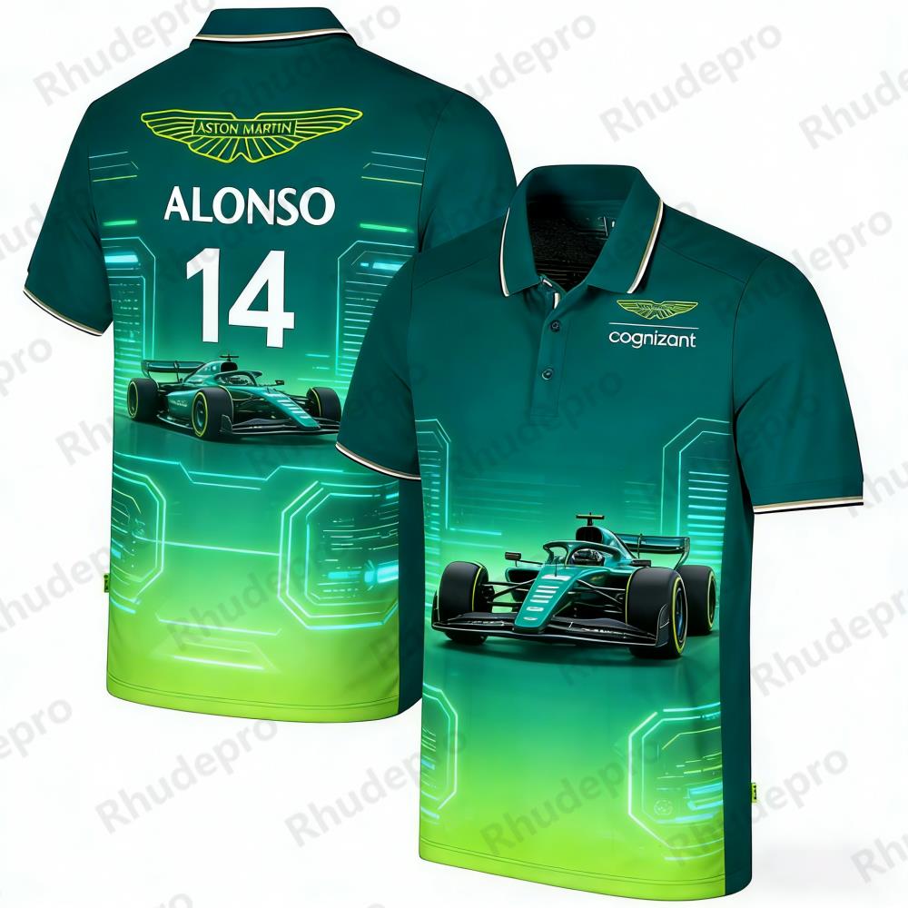 Aston Martin Polo Shirt Outdoo - Summer Clothing Motorcycle ulasan dan harga