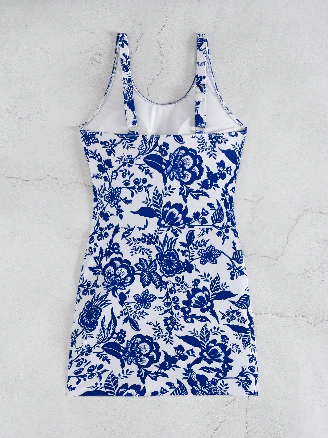 Blue And White Floral Print On - Swimsuit One Piece ulasan dan harga