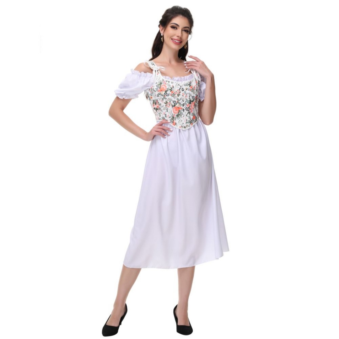Summer White Cotton Solid Slas - Summer Victorian Clothing ulasan dan harga