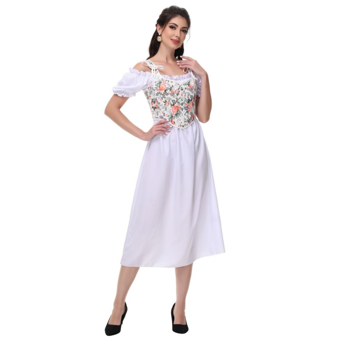 Summer White Cotton Solid Slas - Summer Victorian Clothing ulasan dan harga