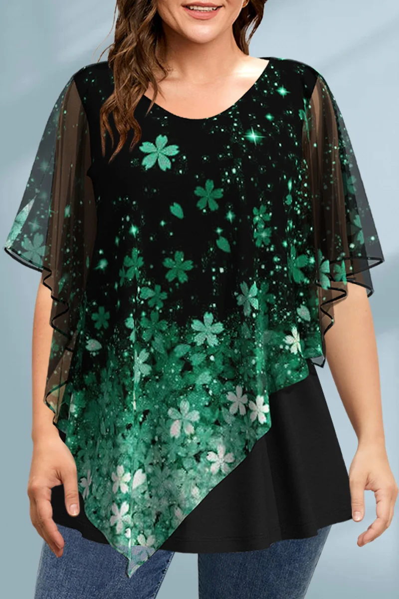 Women's Plus Size Blouse Chiff - Summer Clothing Office ulasan dan harga