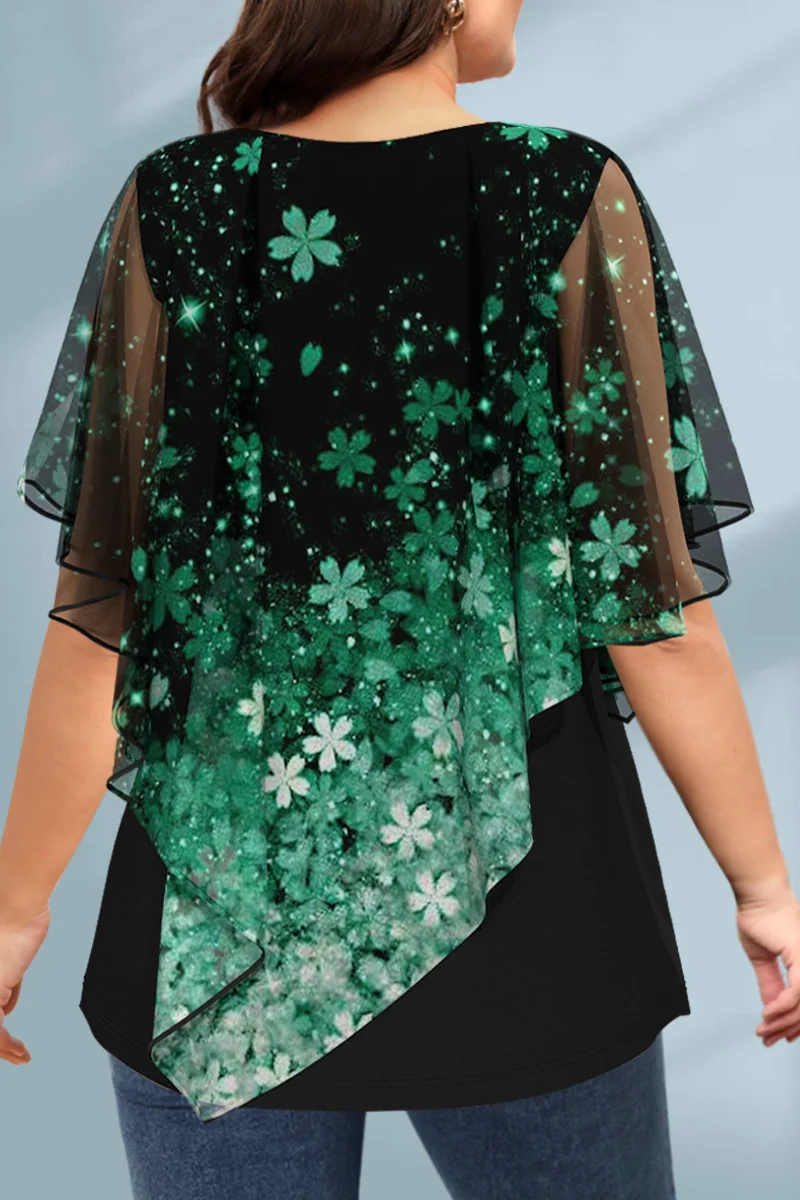 Women's Plus Size Blouse Chiff - Summer Clothing Office ulasan dan harga