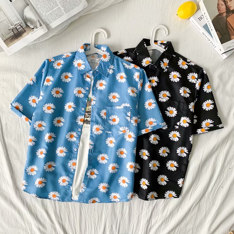 Daisy Print Hawaiian Beach Shi - Summer Clothing Resort ulasan dan harga