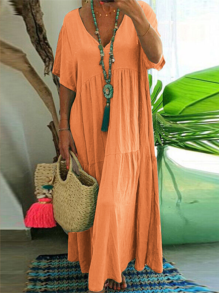 plus Size Women's V Neck Casua - Summer Clothing For Older Women ulasan dan harga