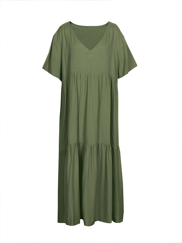 plus Size Women's V Neck Casua - Summer Clothing For Older Women ulasan dan harga