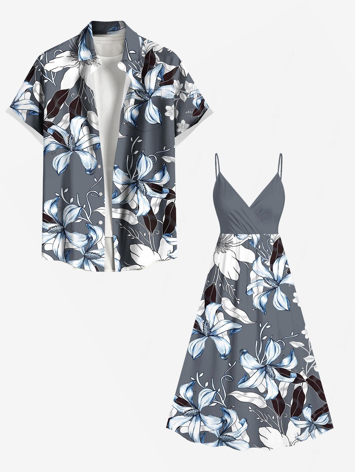 Flowers Leaf Printed Plus Size - Summer Clothing For Older Women ulasan dan harga