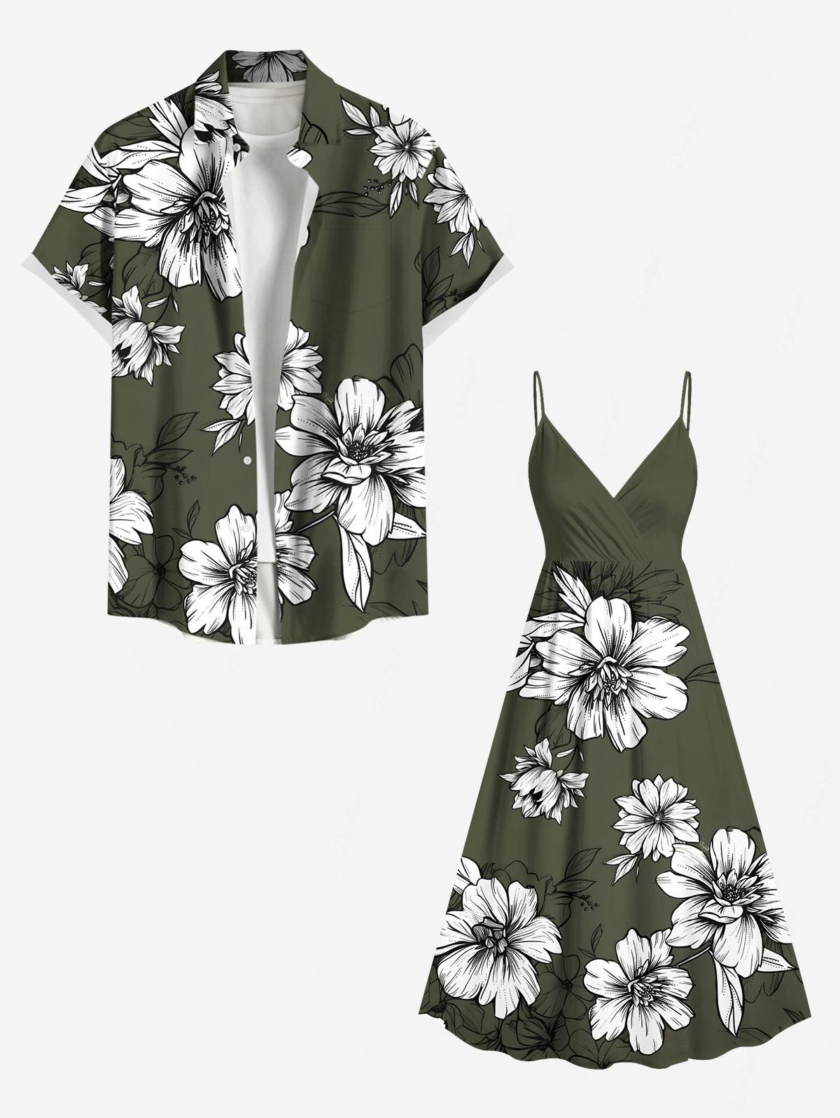 Flowers Leaf Printed Plus Size - Summer Clothing For Older Women ulasan dan harga
